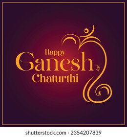 Vector Indian Religious Festival Ganesh Chaturthi Template Design Fonts