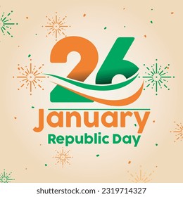 vector indian republic day concept with text 26 january. vector illustration design.