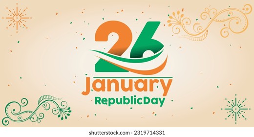 vector indian republic day concept with text 26 january. vector illustration design.