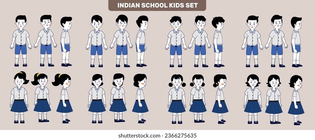 Vector Indian School Kids Collction