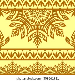 vector indian seamless pattern with traditional orient floral mandala