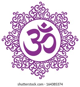 Vector Indian Spiritual Sign Ohm