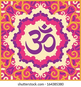 vector indian spiritual sign ohm