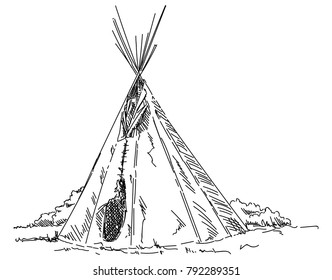 Vector Indian Teepee Isolated On Background Stock Vector (Royalty Free ...