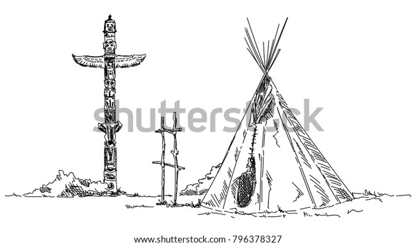 Vector Indian Teepee Isolated On Background Stock Vector (royalty Free 