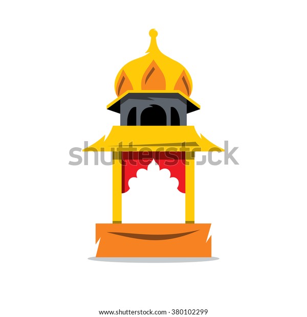 アーチカートーンイラストを持つベクターインドの神殿 インド風の建物 白い背景にブランディングアイデンティティー企業ロゴ のベクター画像素材 ロイヤリティ フリー