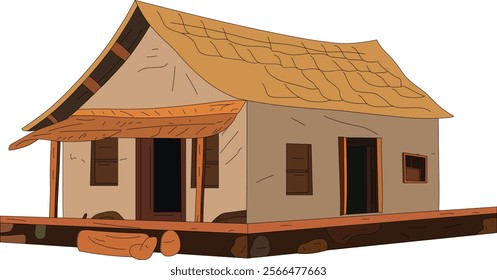 Vector of an Indian village hut