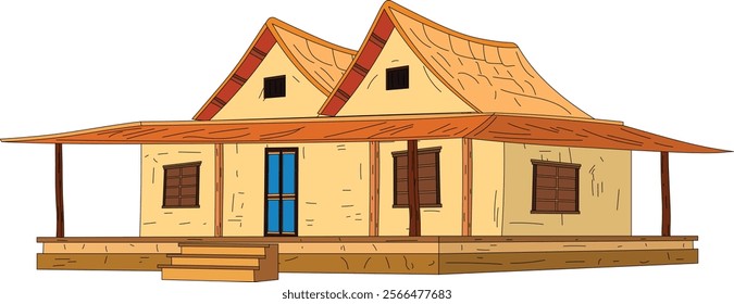 Vector of an Indian village hut