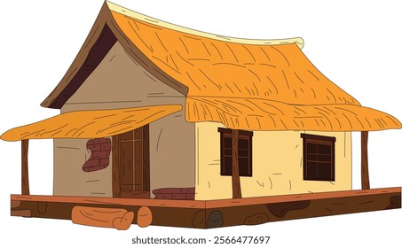 Vector of an Indian village hut