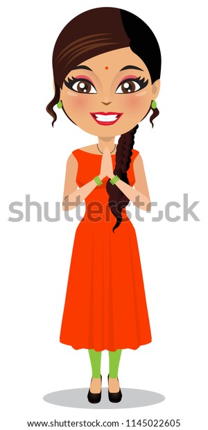 Vector Indian Woman Salwar Kameez Isolated Stock Vector (Royalty Free ...