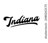 Vector Indiana text typography design for tshirt hoodie baseball cap jacket and other uses vector	