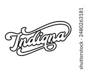 Vector Indiana text typography design for tshirt hoodie baseball cap jacket and other uses vector	