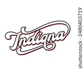 Vector Indiana text typography design for tshirt hoodie baseball cap jacket and other uses vector	