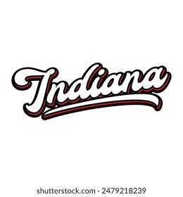 Vector Indiana text typography design for tshirt hoodie baseball cap jacket and other uses vector	