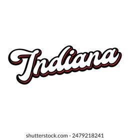 Vector Indiana text typography design for tshirt hoodie baseball cap jacket and other uses vector	