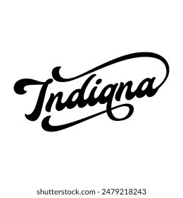 Vector Indiana text typography design for tshirt hoodie baseball cap jacket and other uses vector	