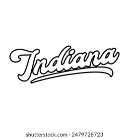 Vector Indiana text typography design for tshirt hoodie baseball cap jacket and other uses vector	