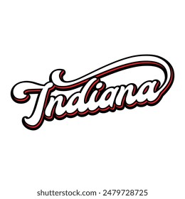 Vector Indiana text typography design for tshirt hoodie baseball cap jacket and other uses vector	