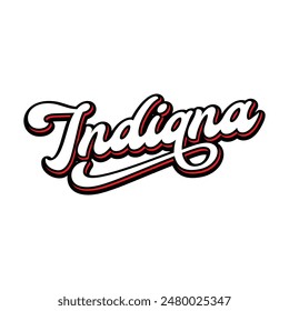 Vector Indiana text typography design for tshirt hoodie baseball cap jacket and other uses vector	