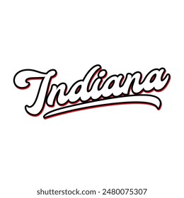 Vector Indiana text typography design for tshirt hoodie baseball cap jacket and other uses vector	