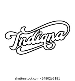 Vector Indiana text typography design for tshirt hoodie baseball cap jacket and other uses vector	