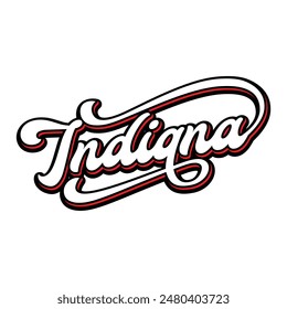 Vector Indiana text typography design for tshirt hoodie baseball cap jacket and other uses vector	