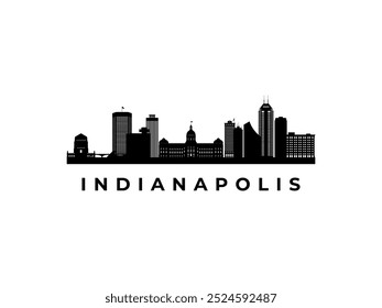 Vector Indianapolis skyline. Travel Indianapolis famous landmarks. Business and tourism concept for presentation, banner, web site.