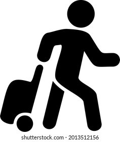 vector indicating the usual place of departure at the airport