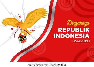 Día de la Independencia de los Vectores en Indonesia con la ilustración de las aves de Garuda Pancasila, adecuada para la pancarta