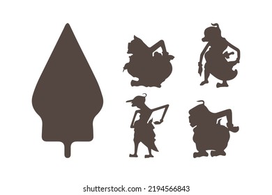 Vector Indonesia Wayang Silhouettes On White Stock Vector (Royalty Free ...