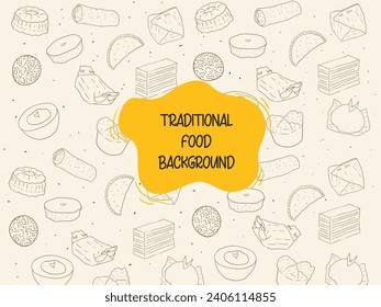 vector indonesian desserts food background, indonesian traditional food background