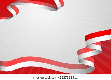 Vector indonesian flag background template with free space for text
