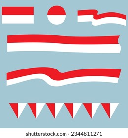 the vector of an Indonesian flag for celebrating independence day (17 august)