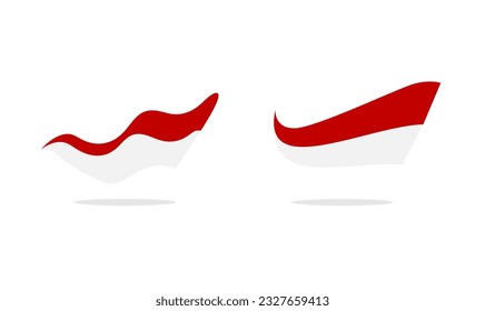 Vector Indonesian flag is fluttering