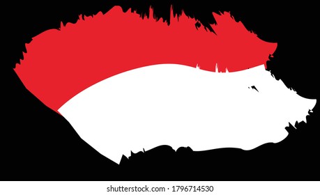 Vector de bandera indonesia rojo y blanco (Bendera Merah Putih) para fondo con patrón abstracto