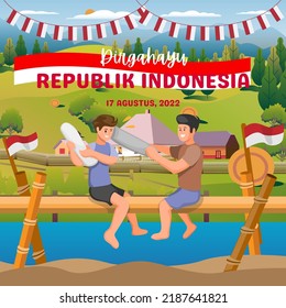 vector of indonesian independence day and indonesian flag for indonesian independence day poster