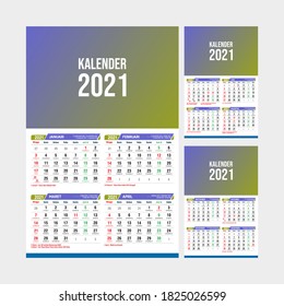 vector of the Indonesian state calendar for 2021