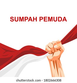 vector of the Indonesian Youth Pledge Congratulations (Sumpah Pemuda). Perfect for greeting cards, posters and banners.