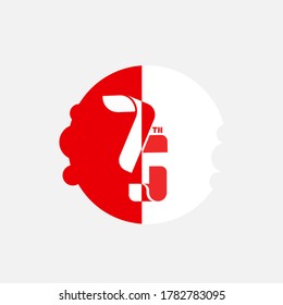 Vector del 75° día de la independencia de Indonesia. El 17 de agosto es el 75 aniversario de la República de Indonesia. bueno para papeles pintados, pancartas, fondos, etc.