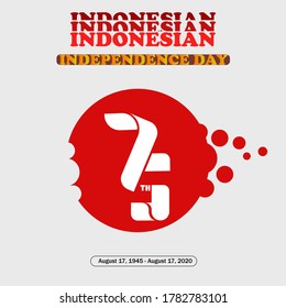 Vector of Indonesia's 75th independence day. August 17 is the 75th anniversary of the Republic of Indonesia. good for wallpapers, banners, backgrounds, etc.