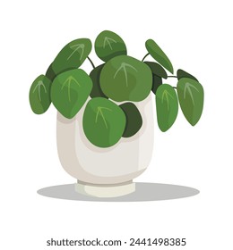 Vector flor interior en una olla. Ilustración de naturaleza vectorial