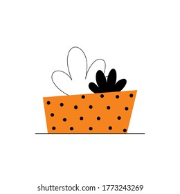 Vector indoor plants. Potted flower. Stylized home plants. Home decor and interior. Succulents, monstera, cacti. Illustration isolated on white background.