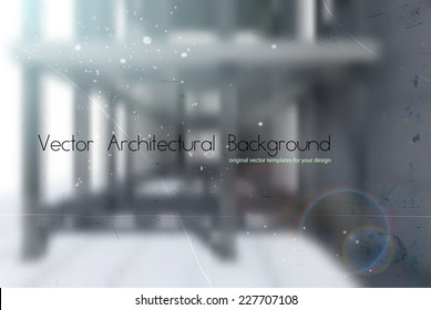 vector industrial background with blurred concrete building exterior and rich lighting