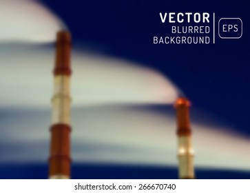 vector industrial background with blurred concrete building exterior and rich lights.  illustration of soft colored abstract background. 