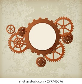 Vector industrial background in the style of steampunk