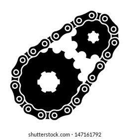 Vector Industrial Chain Sprocket Silhouette