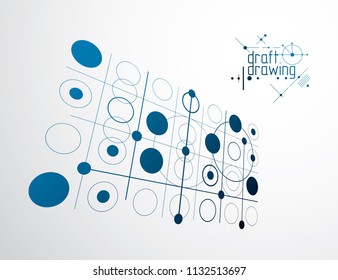Vector industrial and engineering background, future technical plan. Abstract blueprint of mechanism, mechanical scheme. 