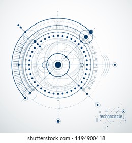 Vector industrial and engineering background, future technical plan. Abstract blueprint of mechanism, mechanical scheme. 