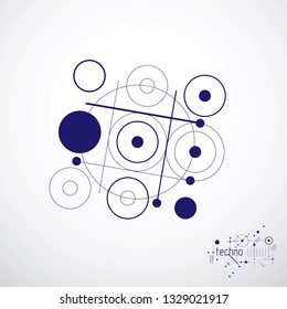 Vector industrial and engineering background, future technical plan. Abstract blueprint of mechanism, mechanical scheme. 