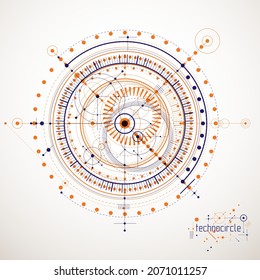 Vector industrial and engineering background, future technical plan. Abstract blueprint of mechanism, mechanical scheme. 